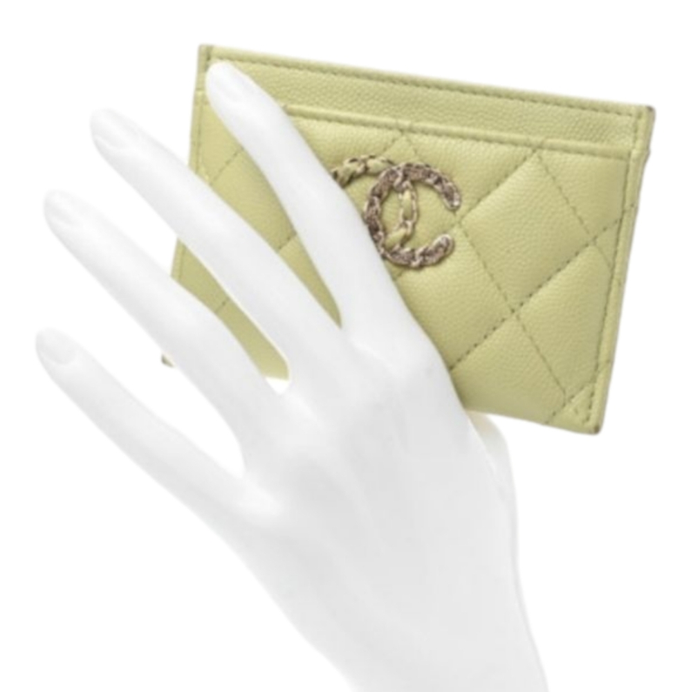 Chanel Caviar Card Holder In Mint Green - Full Inclusion - Rare! - Picture 2 of 11